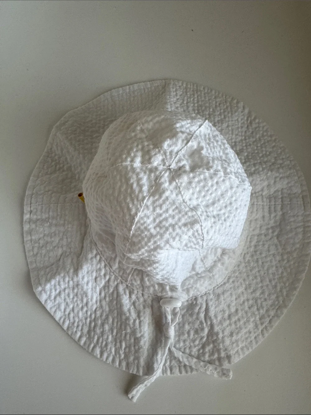 White Textured Bucket Hat